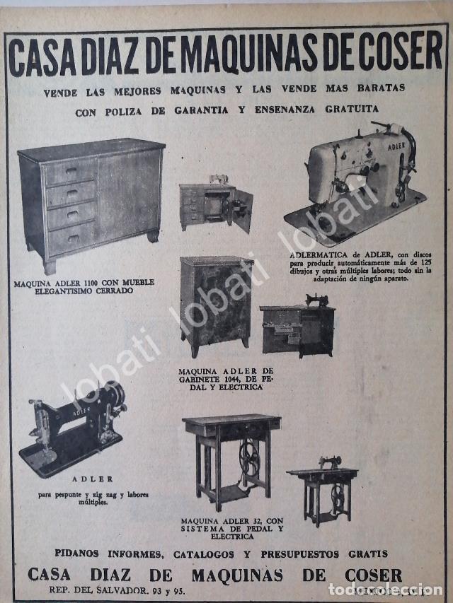 Poster collecting: CARTEL ANTIGUO ORIGINAL DE CASA DIAZ DE MAQUINAS DE COSER 1956 /98
