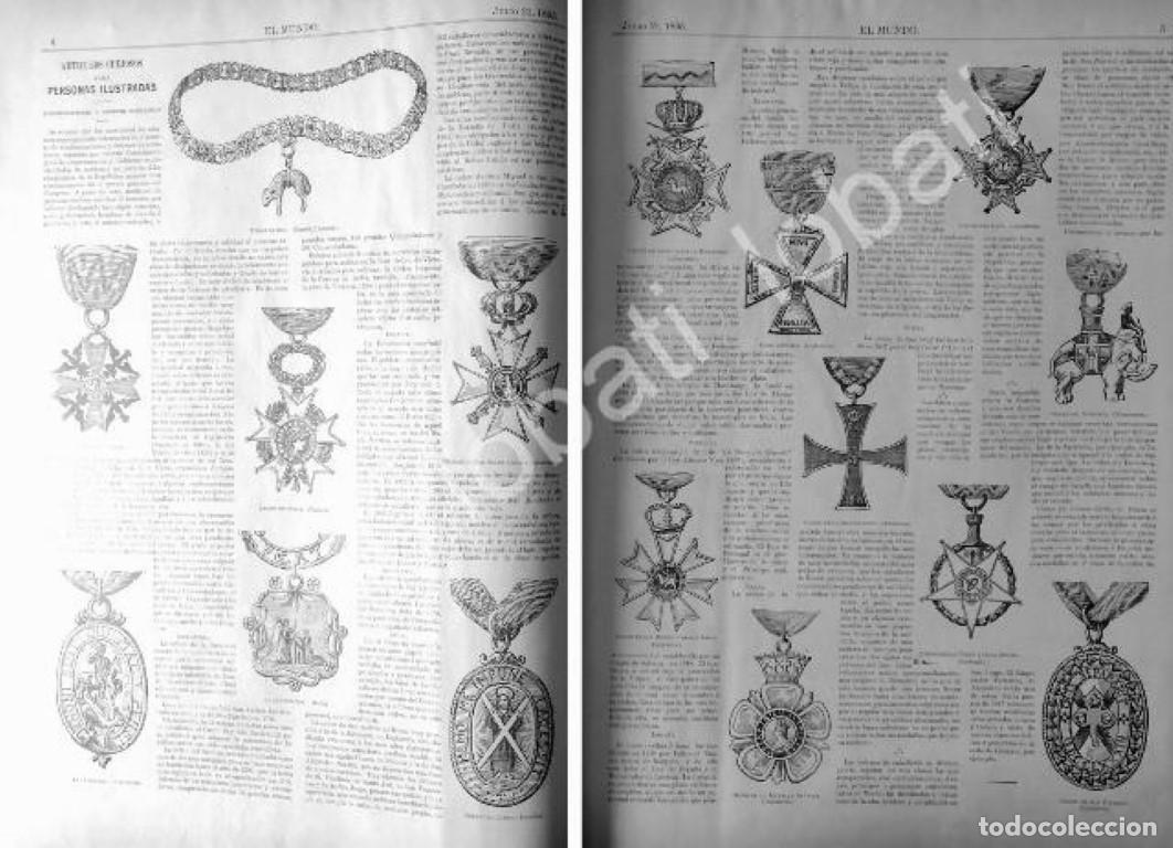 Sammeln von Plakaten: CARTEL ANTIGUO ORIGINAL DE MEDALLAS DE ORDENES HONORIFICAS DEL MUNDO 1895