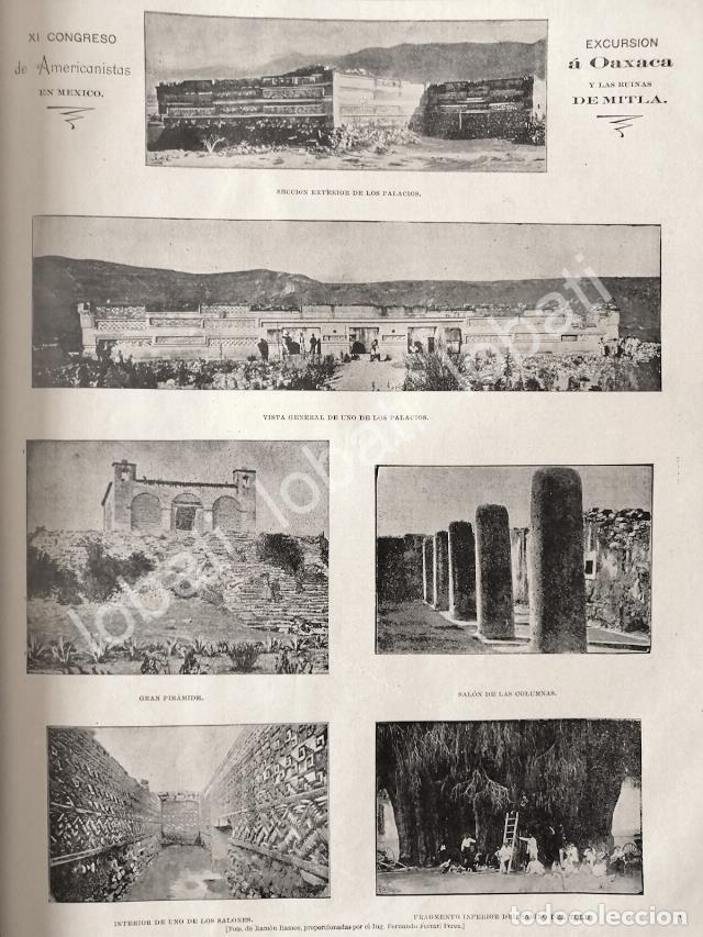 Collectionnisme d'affiches: CARTEL ANTIGUO ORIGINAL DE LAS RUINAS DE MITLA EN OAXACA 1895 /LDM