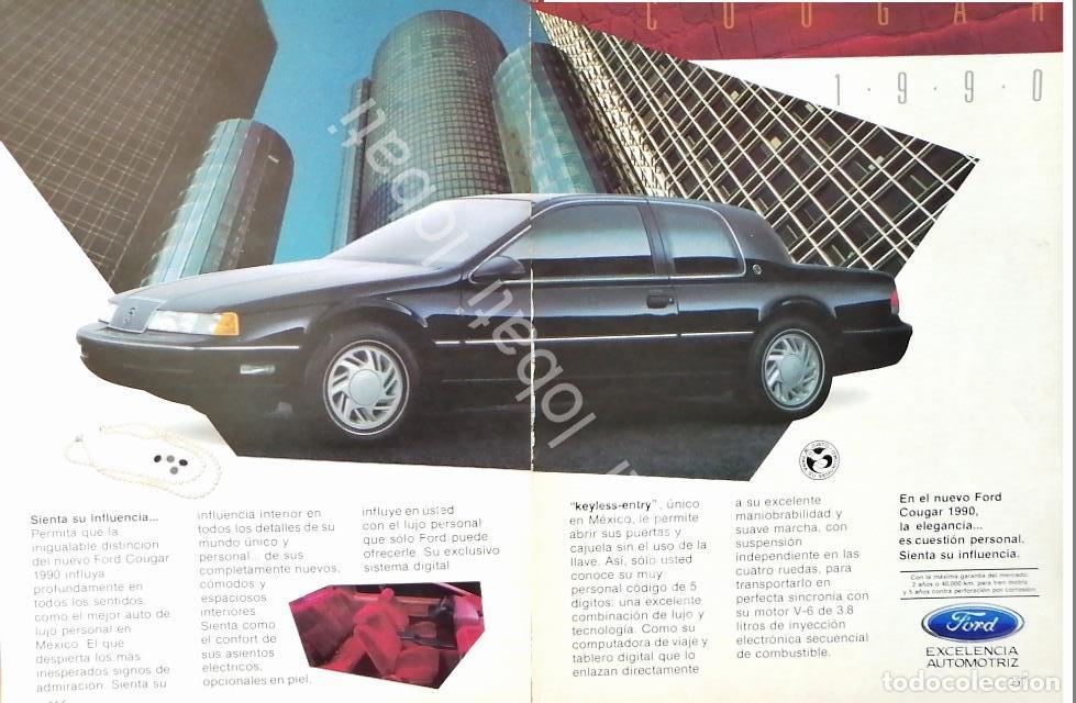 Poster collecting: CARTEL ANTIGUO ORIGINAL DE MINI AFICHE AUTOS FORD FORD COUGAR 1990 /443