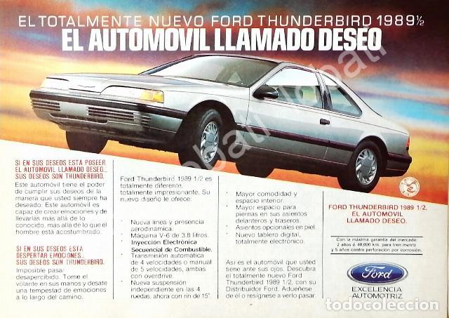 Poster collecting: CARTEL ANTIGUO ORIGINAL DE MINI AFICHE AUTOS FORD THUNDERBIRD 1989 /451
