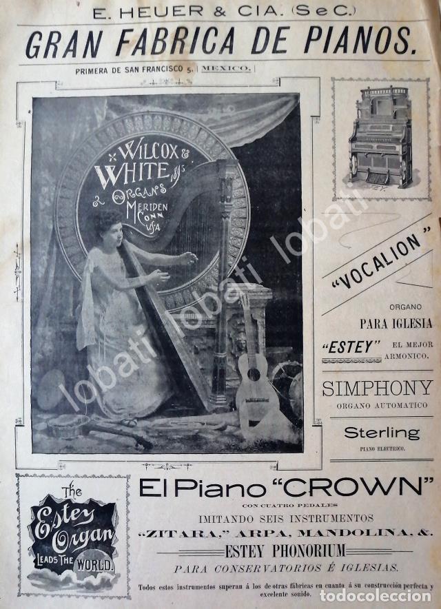 Poster collecting: CARTEL ANTIGUO ORIGINAL DE FABRICA DE PIANOS E. HEUER & CIA. 1895. /146 SUPER RARO