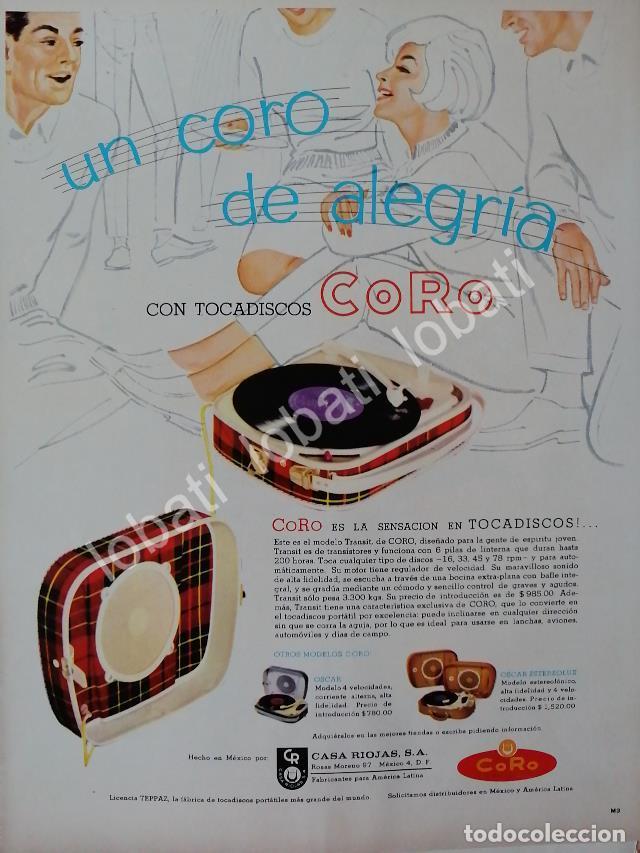 Poster collecting: CARTEL ANTIGUO ORIGINAL DE TOCA DISCOS CORO 1960s. CASA RIOJAS S.A /151 MUY RARO