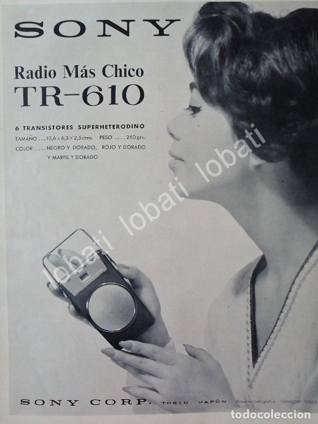 Poster collecting: CARTEL ANTIGUO ORIGINAL DE RADIOS SONY DE BOLSILLO TR-610 1960s /156