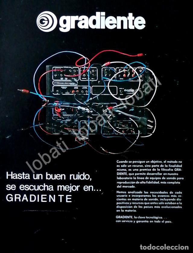 Colecionismo de cartazes: CARTEL ANTIGUO ORIGINAL DE EQUIPOS DE AUDIO GRADIENTE 1970s /165