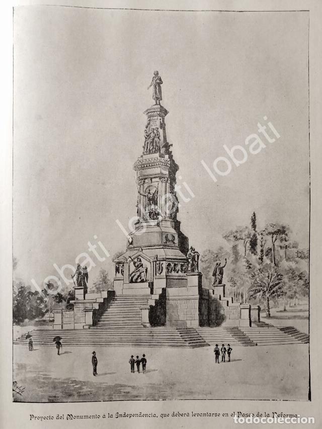 Colecionismo de cartazes: CARTEL ANTIGUO ORIGINAL DE PROYECTO INCONCLUSO DEL MONUMENTO A LA INDEPENDENCIA 1895 DE CARLOS ALCAL