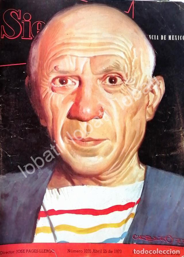 Colecionismo de cartazes: PORTADA ANTIGUA ORIGINAL PABLO PICASSO 1973 / DIBUJO DE JORGE CARRE&Ntilde;O