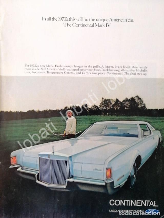 Sammeln von Plakaten: CARTEL ANTIGUO ORIGINAL DE AUTOS FORD LINCONL CONTINENTAL 1972 /532