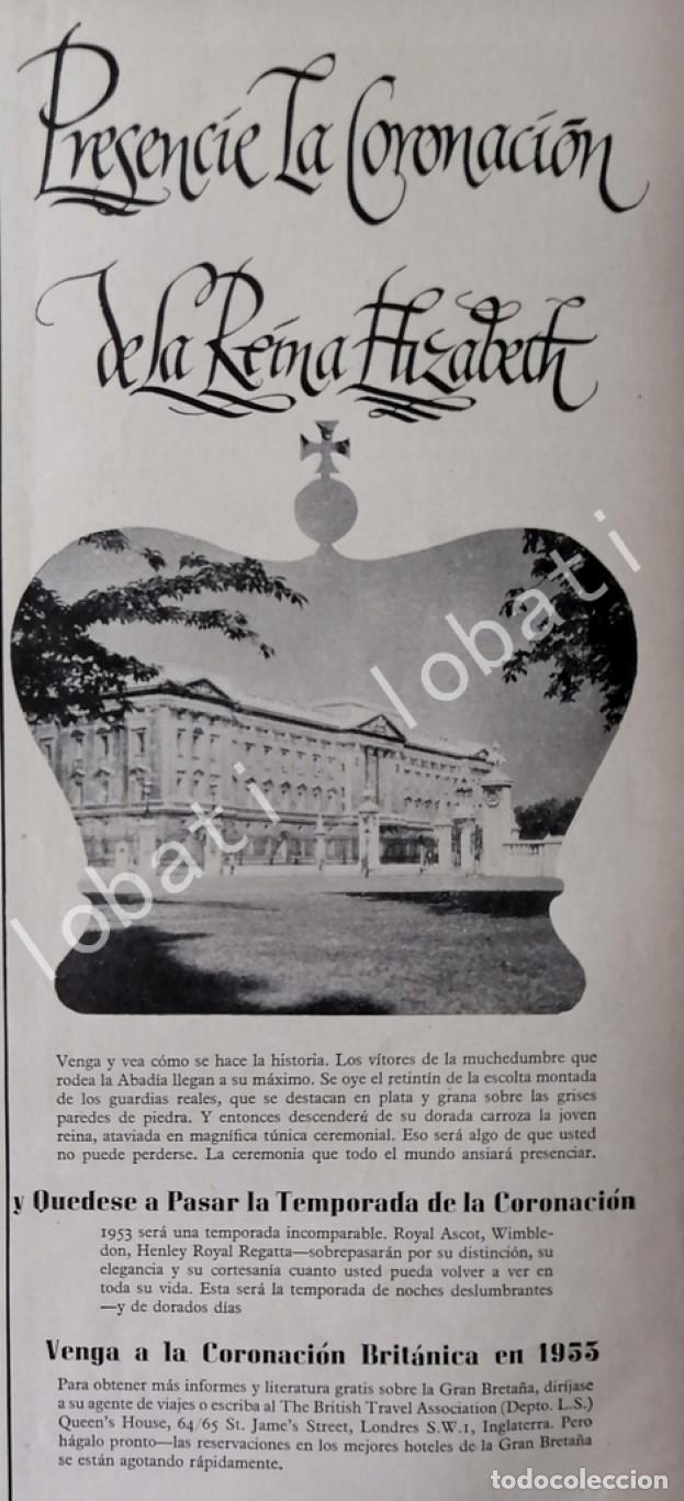 Sammeln von Plakaten: CARTEL ANTIGUO ORIGINAL DE AFICHE DE LA CORONACION DE LA REINA ISABEL II 1953 / RARO