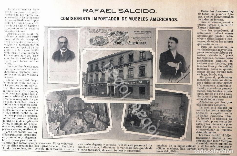 Sammeln von Plakaten: CARTEL ANTIGUO ORIGINAL DE MUEBLERIA RAFAEL SALCIDO 1895 /283 / SUPER RARO