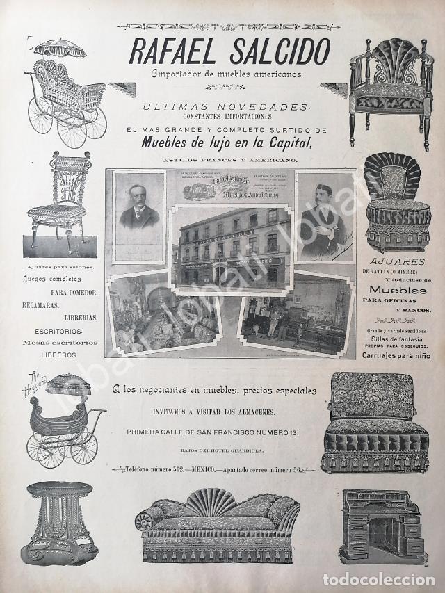 Poster collecting: CARTEL ANTIGUO ORIGINAL DE MUEBLERIA RAFAEL SALCIDO 1895 /282 / SUPER RARO