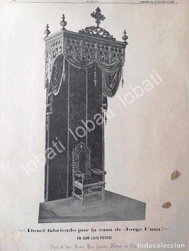 Poster collecting: CARTEL ANTIGUO ORIGINAL DE MUEBLES JORGE UNNA, DOSEL PARA IGNACIO MONTES DE OCA 1894 /287