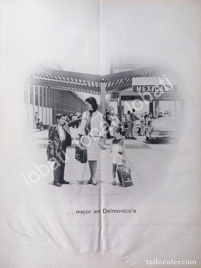 Poster collecting: CARTEL ANTIGUO ORIGINAL DE RESTAURANT DELMONICO&acute;S Y MEXICANA DE AVIACION 1969 /305