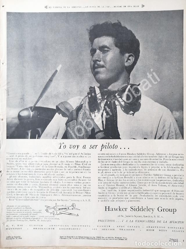 Poster collecting: CARTEL ANTIGUO ORIGINAL DE ALBERTO MENNECHEY Y AVIONES HAWKER SIDDELEY 1953 /321