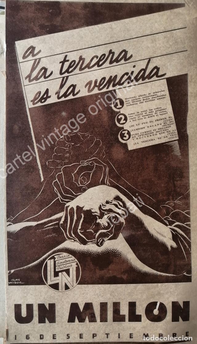 Poster collecting: CARTEL ANTIGUO ORIGINAL DE LOTERIA NACIONAL DIBUJO: CLEMENTE ISLAS ALLENDE 1937