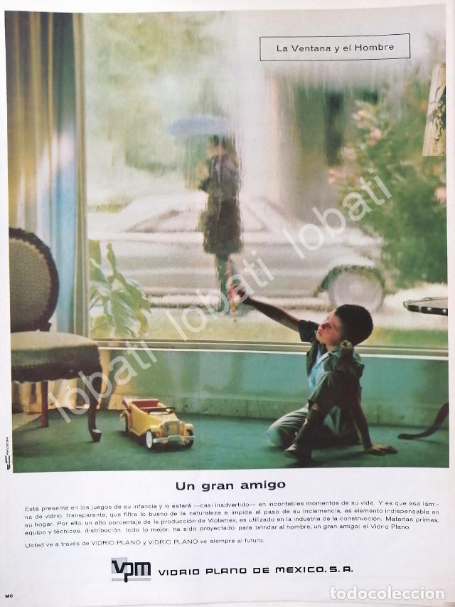 Poster collecting: CARTEL ANTIGUO ORIGINAL DE VIDRIO PLANO DE MEXICO S.A 1967 /353 MONTERREY