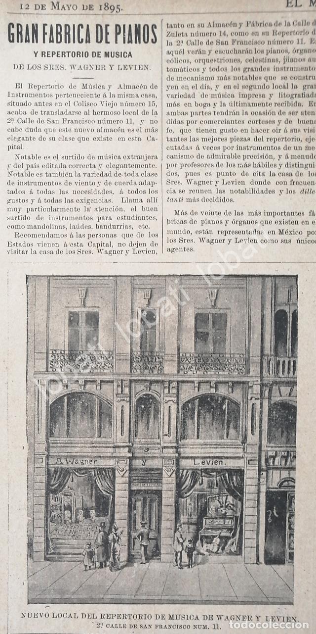 Poster collecting: CARTEL ANTIGUO ORIGINAL DE FABRICA DE PIANOS WAGNER Y LEVIEN 1895 /376