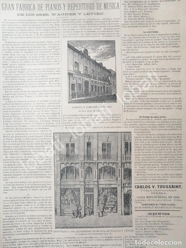 Poster collecting: CARTEL ANTIGUO ORIGINAL DE FABRICA DE PIANOS WAGNER Y LEVIEN Y MAS 1895 /374