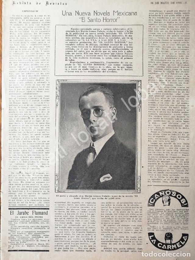 Coleccionismo de carteles: CARTEL ANTIGUO ORIGINAL DE MARTIN GOMEZ PALACIO PRESENTA LIBRO SANTO HORROR 1925 / ECT