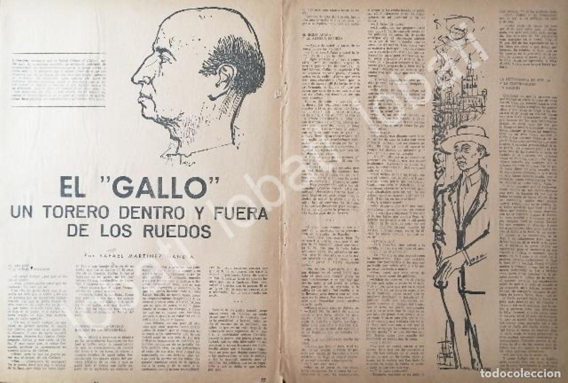Coleccionismo de carteles: CARTEL ANTIGUO ORIGINAL DE ENTREVISTA A EL TORERO EL GALLO 1950s / TOROS