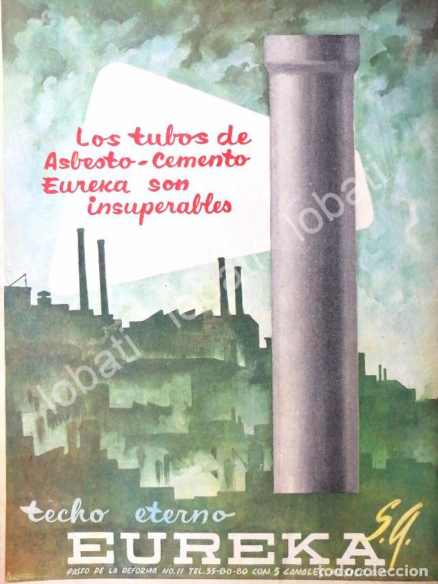 Collectionnisme d'affiches: CARTEL ANTIGUO ORIGINAL DE TECHO ETERNO EUREKA S.A PUBLICIDAD ARTISTICA 1960s /390