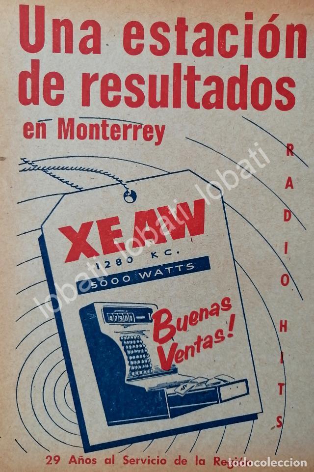 Collectionnisme d'affiches: CARTEL ANTIGUO ORIGINAL DE RADIO DIFUSORA XEAW RADIO MONTERREY 1959 /33