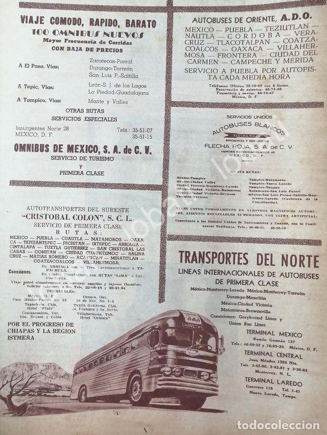 Collectionnisme d'affiches: CARTEL ANTIGUO ORIGINAL DE OMNIBUS DE MEXICO, TRANSPORTES DEL NORTE Y MAS 1960 /411