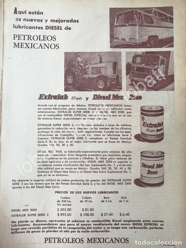 Collectionnisme d'affiches: CARTEL ANTIGUO ORIGINAL DE PEMEX, EXTRALUB Y DIESELMEX 1966 /418 RARO