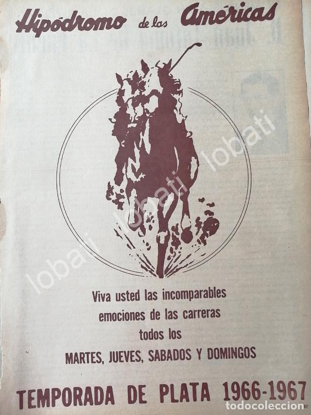Collectionnisme d'affiches: CARTEL ANTIGUO ORIGINAL DE HIPODROMO DE LAS AMERICAS 1966 /423