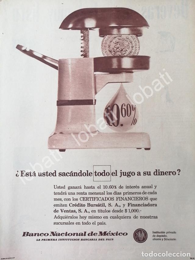 Collectionnisme d'affiches: CARTEL ANTIGUO ORIGINAL DE BANCO BANAMEX 1967 10.6 DE INTERES 1973 /154