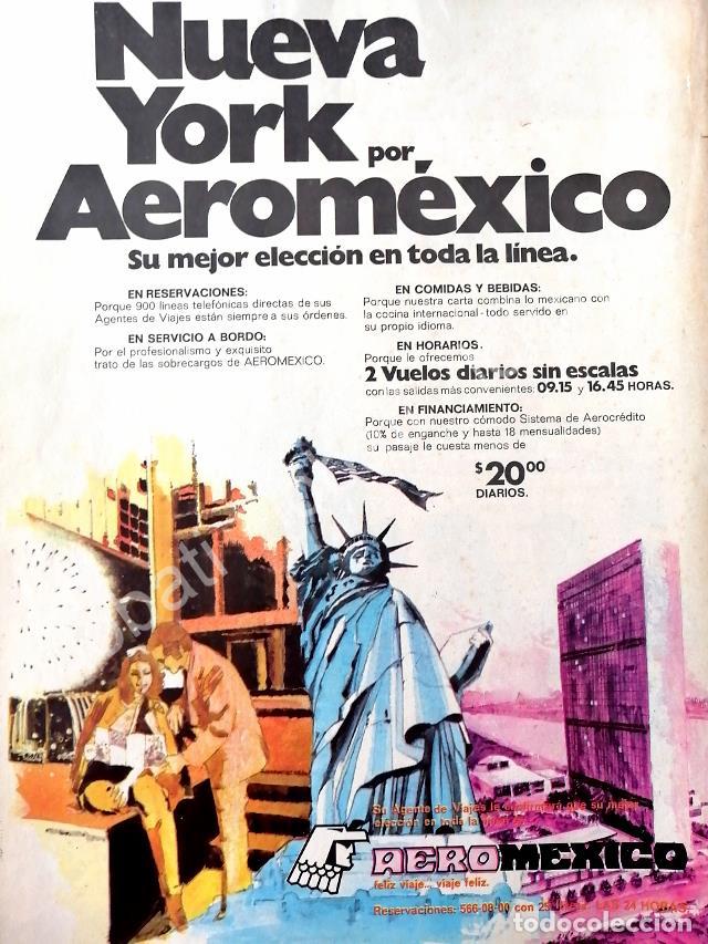 Collectionnisme d'affiches: CARTEL ANTIGUO ORIGINAL DE AEROLINAS AEROMEXICO 1973 /432 PUBLICIDAD ARTISTICA