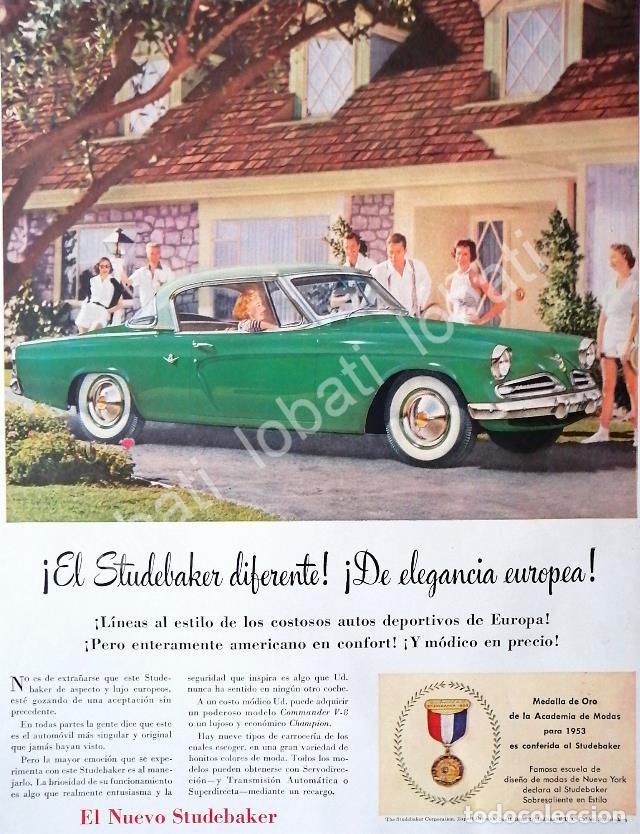 Collectionnisme d'affiches: CARTEL ANTIGUO ORIGINAL DE AUTOS STUDEBAKER 1953 /191