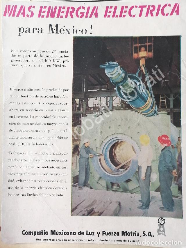 Collectionnisme d'affiches: CARTEL ANTIGUO ORIGINAL DE COMPA&Ntilde;IA DE LUZ Y FUERZA MOTRIZ 1958 /455