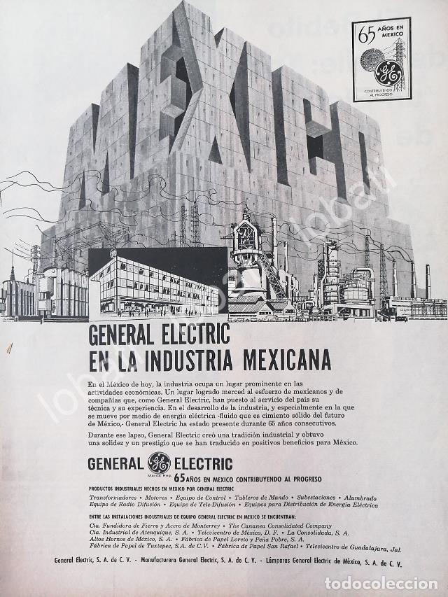 Collectionnisme d'affiches: CARTEL ANTIGUO ORIGINAL DE GENERAL ELECTRIC MEXICANA 65 ANIVERSARIO 1960s /460