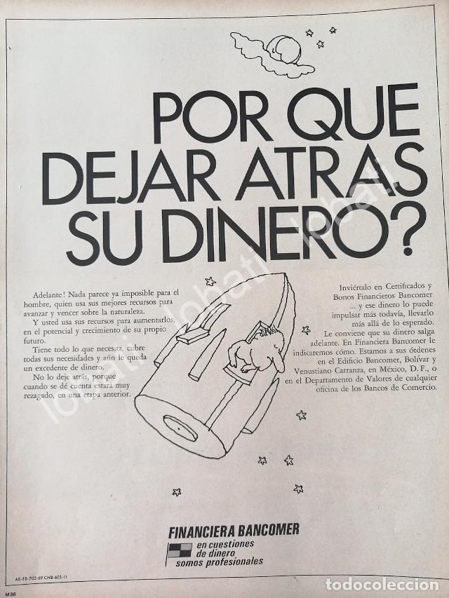 Collectionnisme d'affiches: CARTEL ANTIGUO ORIGINAL DE BANCO BANCOMER (FINANCIRA BANCOMER ) 1969 /156