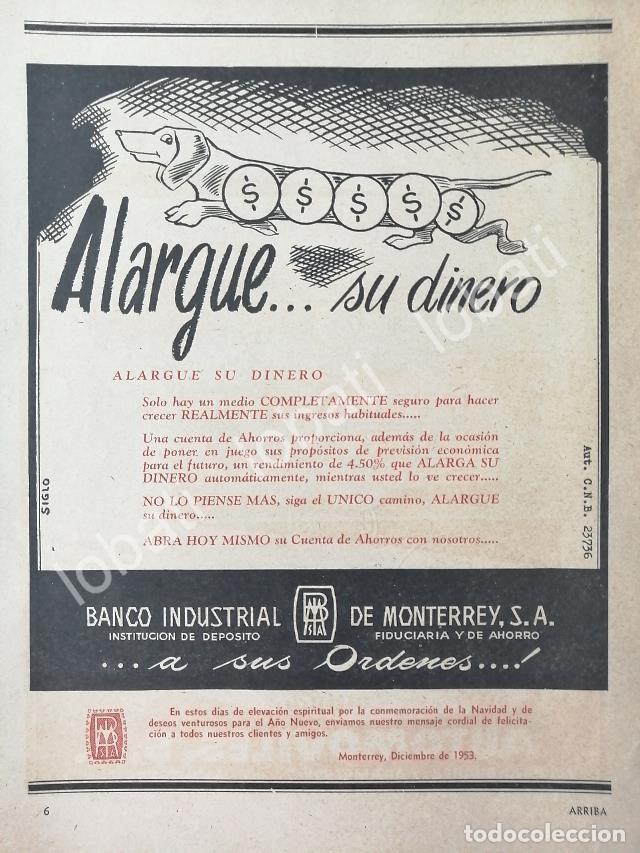 Sammeln von Plakaten: CARTEL ANTIGUO ORIGINAL DE BANCO INDUSTRIAL DE MONTERREY 1953 /160