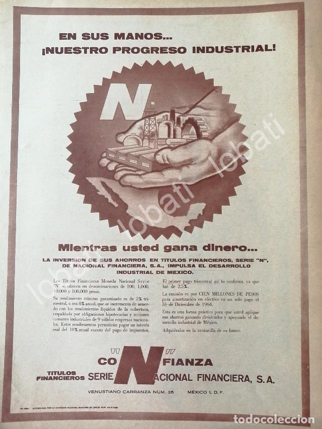 Sammeln von Plakaten: CARTEL ANTIGUO ORIGINAL DE INVERSIONES BANCO NACIONAL FINANCIERA 1964 /165