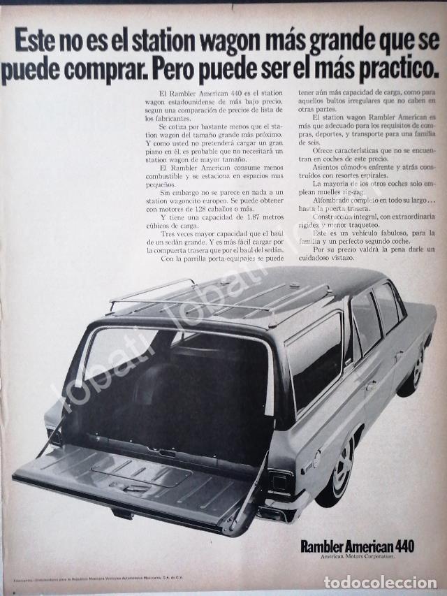 Sammeln von Plakaten: CARTEL ANTIGUO ORIGINAL DE AUTOS RAMBLER AMERICAN 440 STATION WAGON 1969 /207