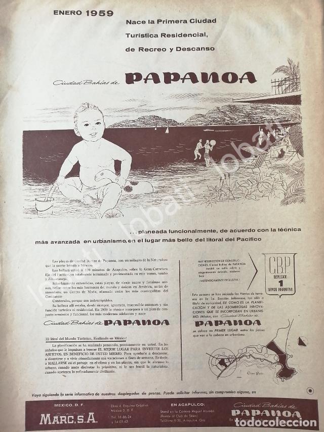 Sammeln von Plakaten: CARTEL ANTIGUO ORIGINAL DE INICIOS DE LA COLONIA BAHIAS DE PAPANOA 1959 /473 RARO