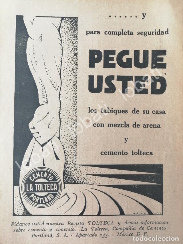 Sammeln von Plakaten: CARTEL ANTIGUO ORIGINAL DE CEMENTOS TOLTECA 1931 /484 ART NOUVEAU
