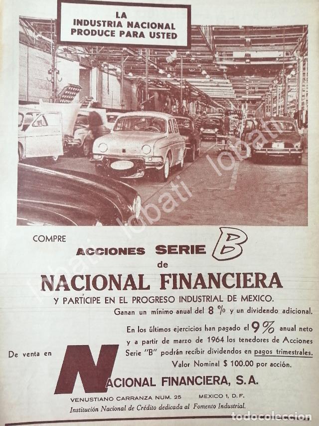 Sammeln von Plakaten: CARTEL ANTIGUO ORIGINAL DE ACCIONES SERIE B DENACIONAL FINANCIERA 1963 /168