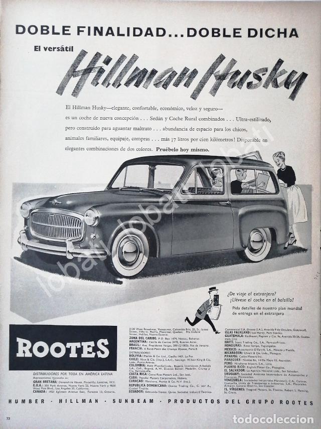 Sammeln von Plakaten: CARTEL ANTIGUO ORIGINAL DE AUTOS ROOTES HILLMAN HUSKY 1956 /221