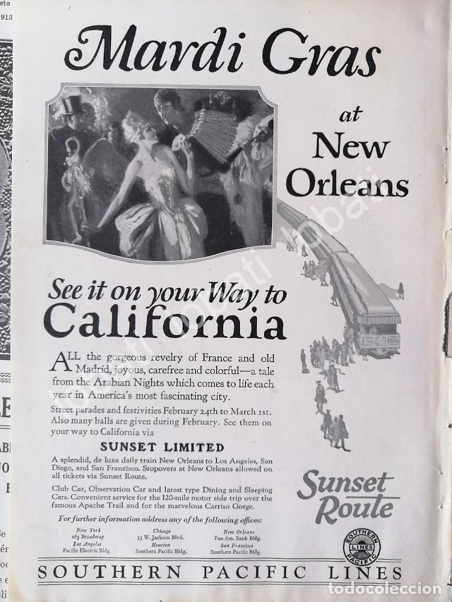 Sammeln von Plakaten: CARTEL ANTIGUO ORIGINAL DE FERROCARRILES. TREN SOUTHERN PACIFIC 1920s /495