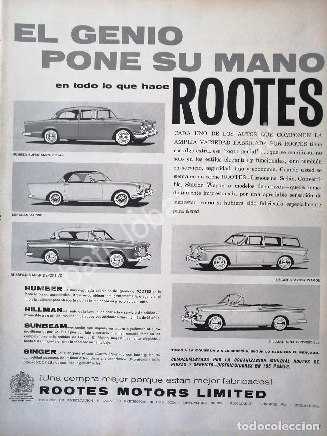 Sammeln von Plakaten: CARTEL ANTIGUO ORIGINAL DE AUTOS ROOTES 1959 VARIOS /226