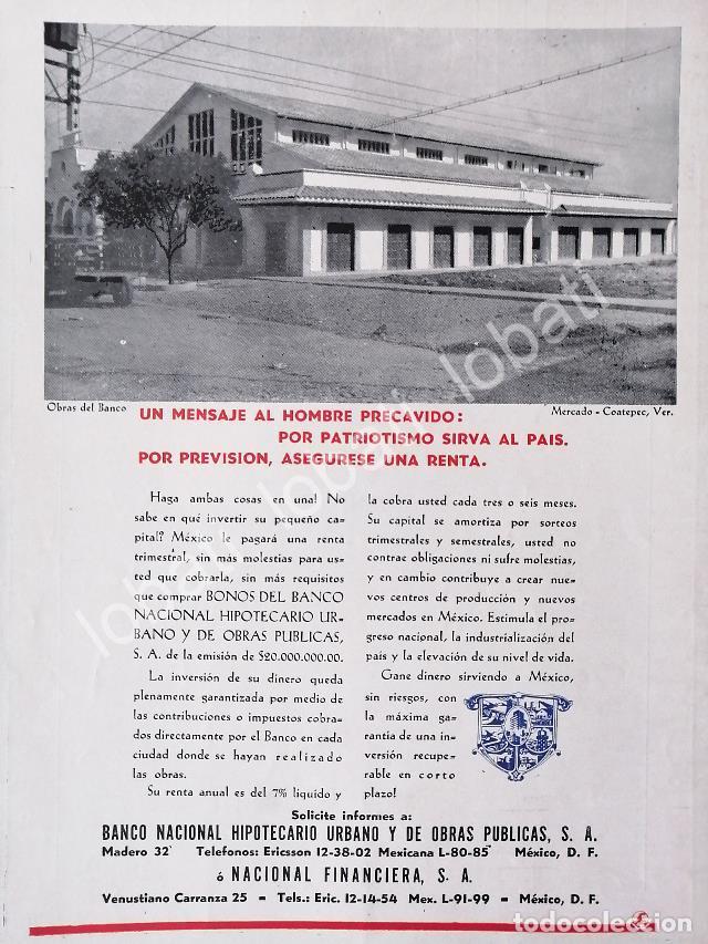 Sammeln von Plakaten: CARTEL ANTIGUO ORIGINAL DE BANCO NACIONAL HIPOTECARIO INAUGURA MERCADO MUNICIPAL, COATEPEC VERACRUZ.