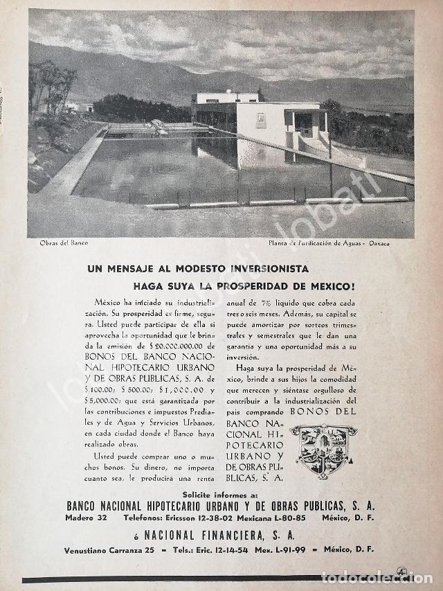 Sammeln von Plakaten: CARTEL ANTIGUO ORIGINAL DE BANCO NACIONAL HIPOTECARIO. Y NUEVA PLANTA TRATADORA DE AGUAS OAXACA 1946