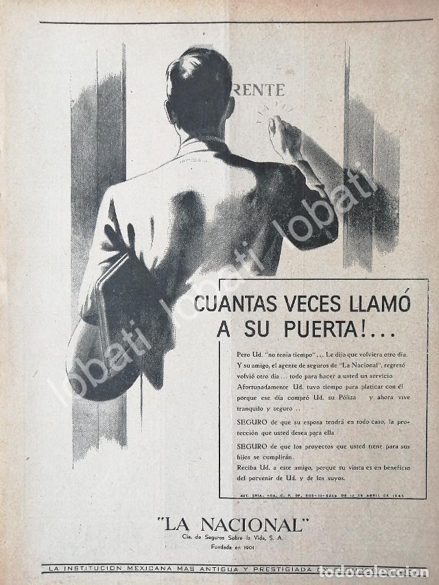 Sammeln von Plakaten: CARTEL ANTIGUO ORIGINAL DE ASEGURADORAS. SEGUROS LA NACIONAL S.A 1945 /182