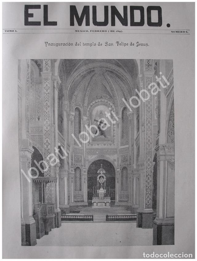 Sammeln von Plakaten: PORTADA ANTIGUA ORIGINAL 1897 INAUGURACION DEL TEMPLO SAN FELIPE DE JESUS D.F / RLG