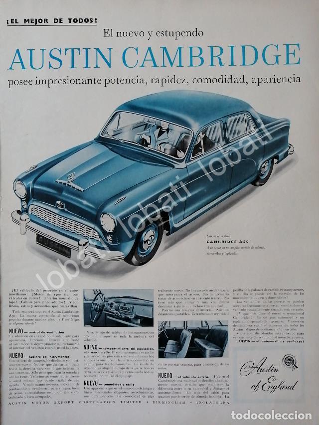 Sammeln von Plakaten: CARTEL ANTIGUO ORIGINAL DE AUTOS BMC AUSTIN CAMBRIDGE A50 1958 /251