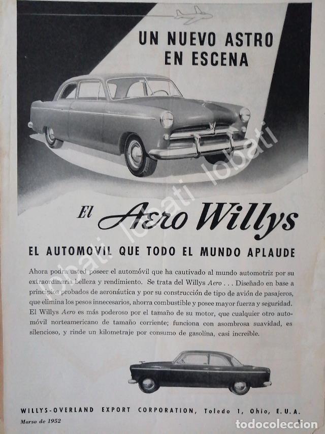Sammeln von Plakaten: CARTEL ANTIGUO ORIGINAL DE AUTOS WILLYS AERO 1952 /260 MUY RARO